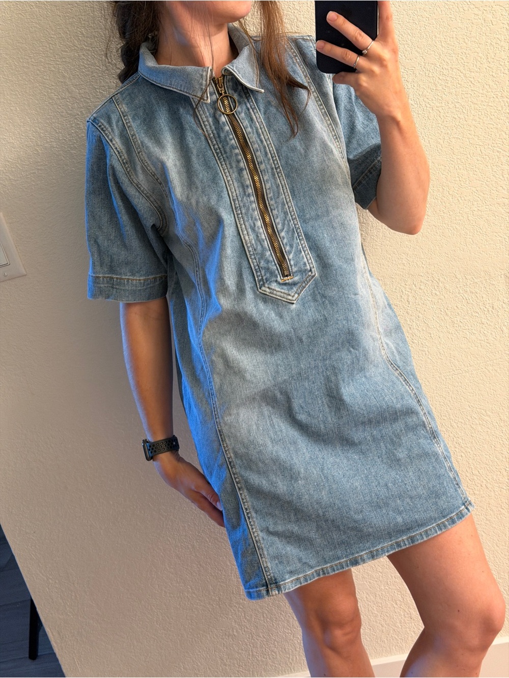 Ramy Brook Tunechi denim mini dress size 28